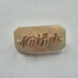 Vintage mother of pearl "Mother" brooch